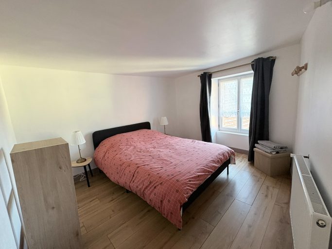 Chambre spacieuse avec un lit double, hébergement vacances tannay